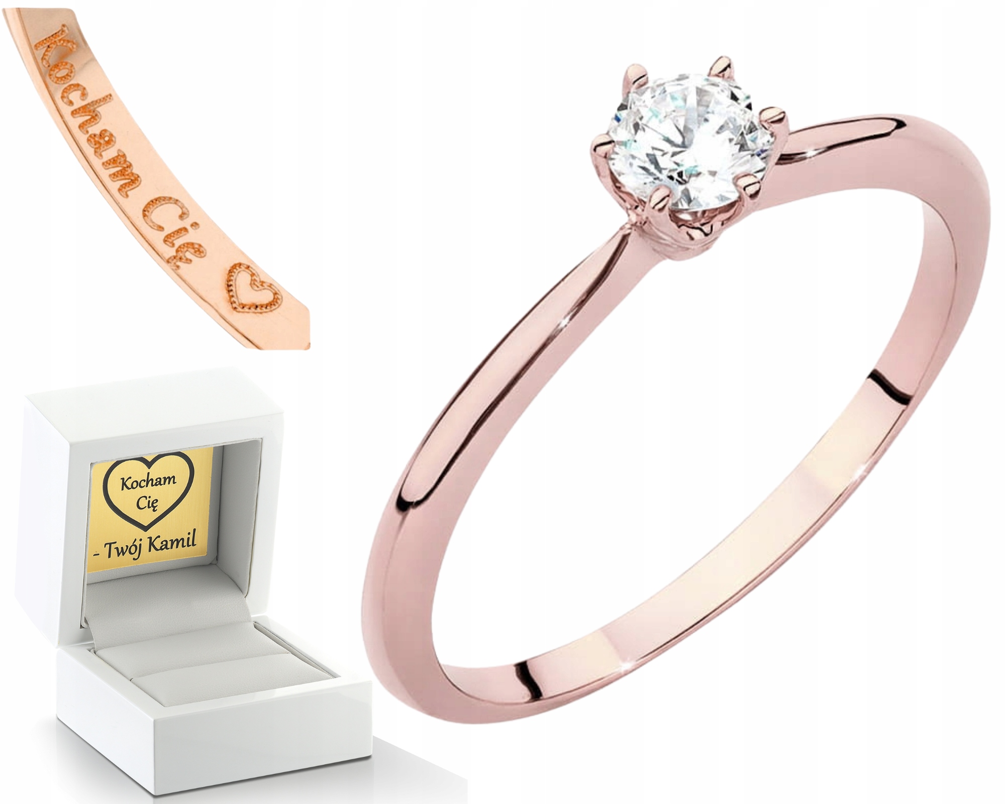 Růžové Zlato Prstýnek S Laboratorním Briliantem 585 Zlato Dárek