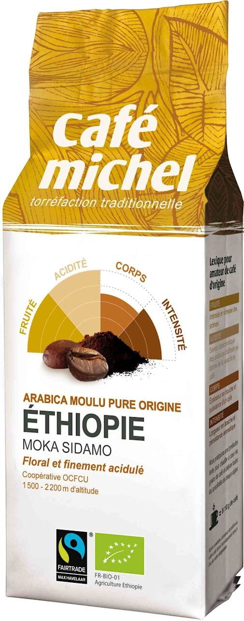 Mletá káva Arabica moka sidamo Etiopie Fair Trade Bio 250 g Cafe Michel