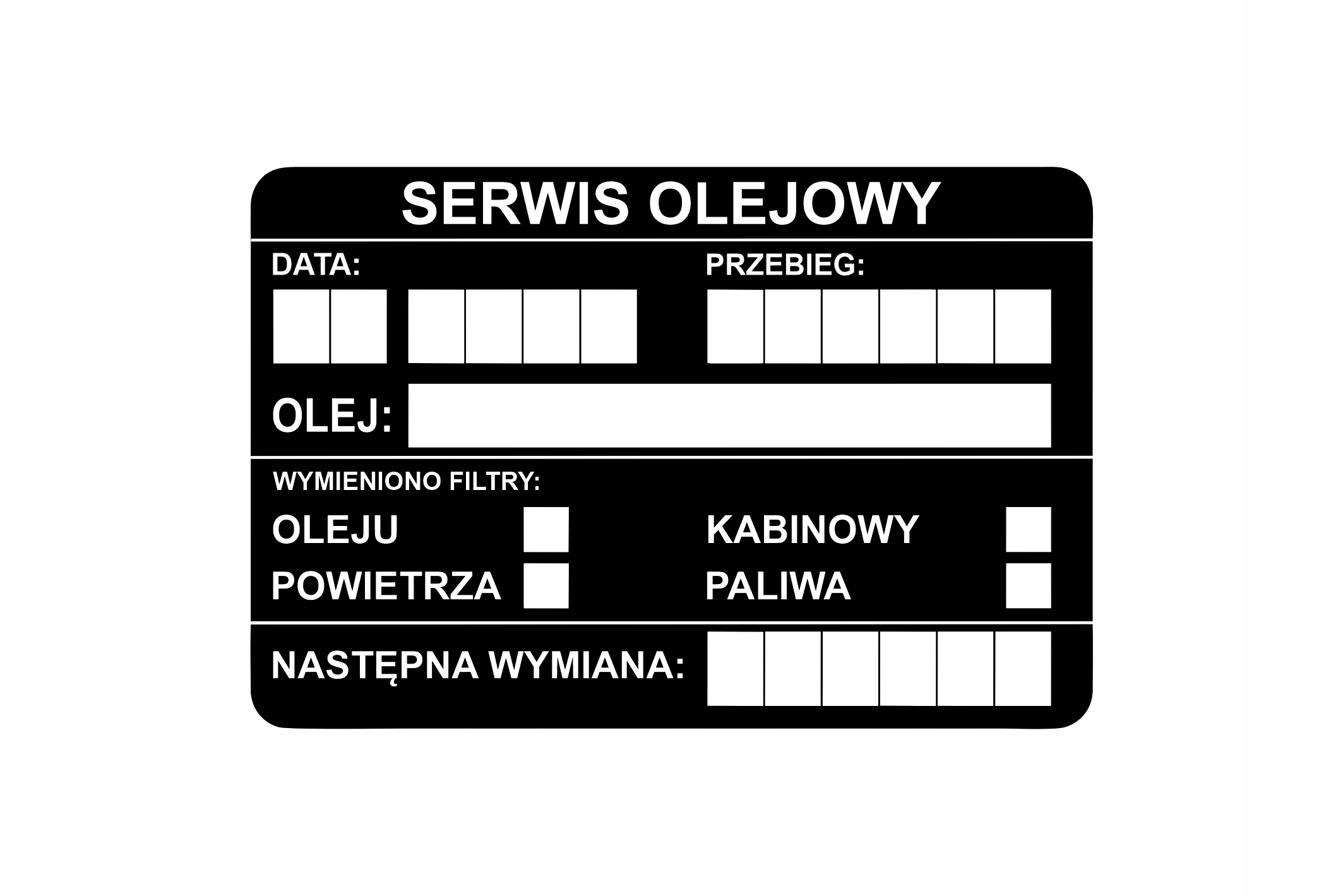 Samolepky Na Výměnu Oleje/servis Oleje Fólie Samolepicí 450 Ks