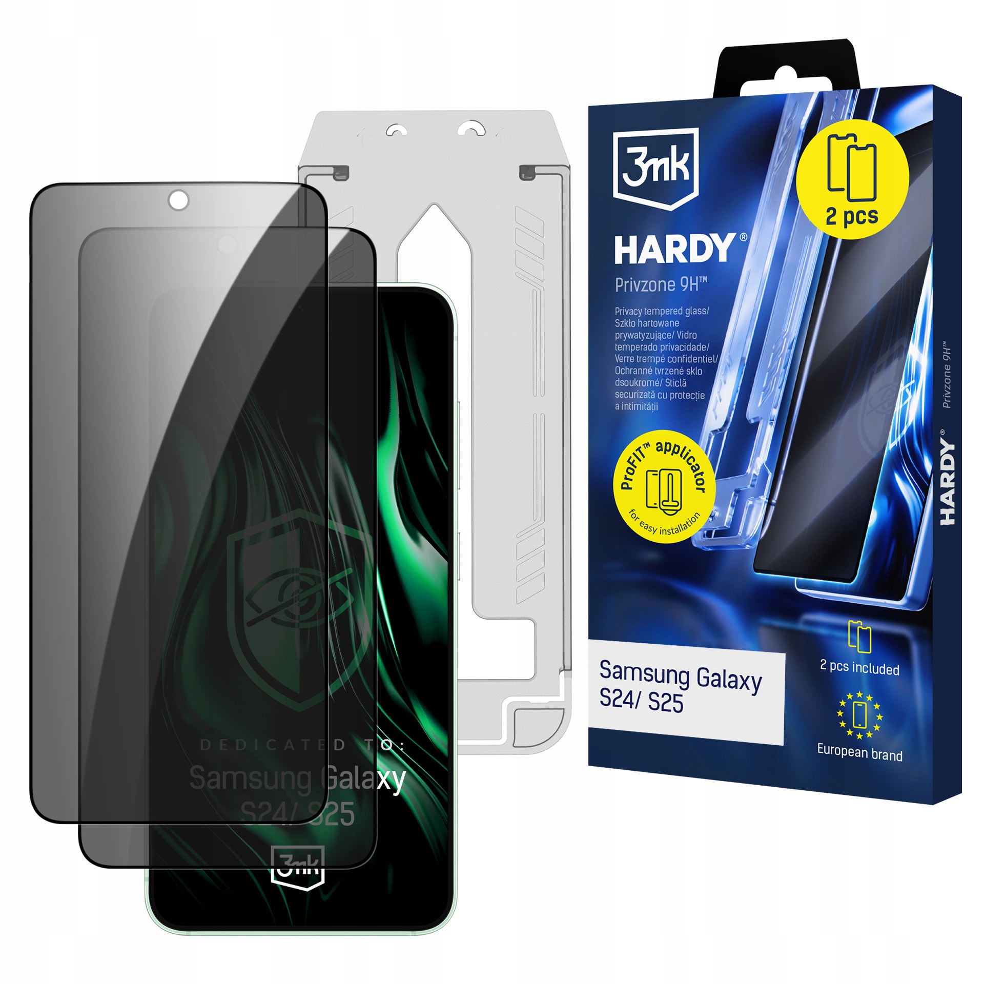 2x Szkło hartowane prywatyzujące 3mk Privzone 9H do Samsung Galaxy S24/S25