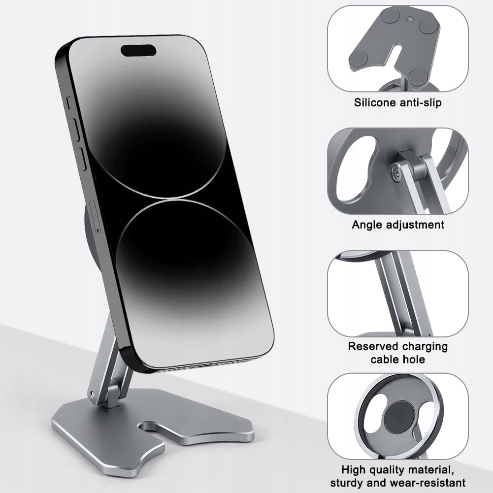FLINTRONIC Aluminiowy Stojak Na Telefon Do iPhone 15/14/13/12 — miniatura 4