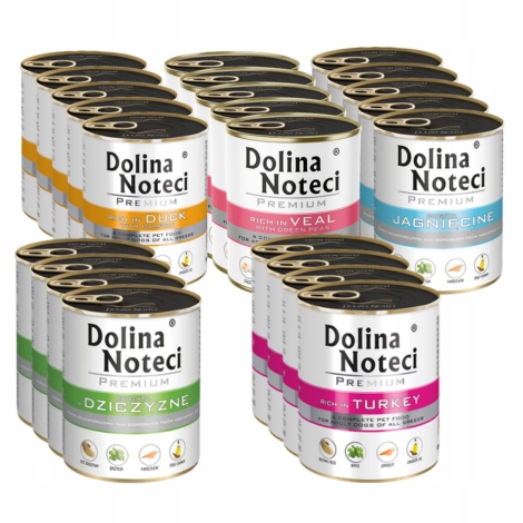 20 x 800 g Mokra karma dla psa Dolina Noteci Premium Mix smaków Bez Ryb