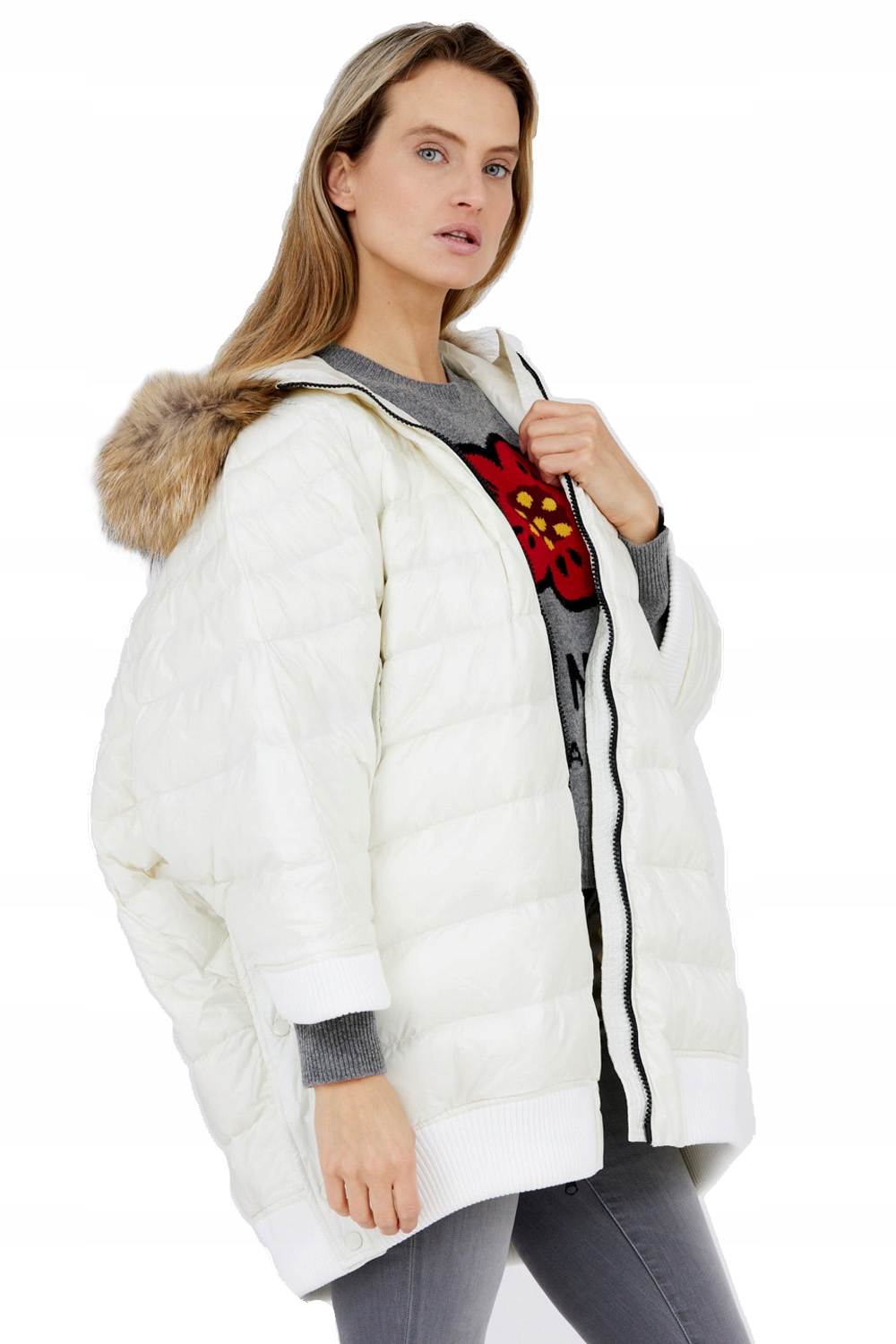 Blauer Ecru peleryna puchowa Priscilla r S