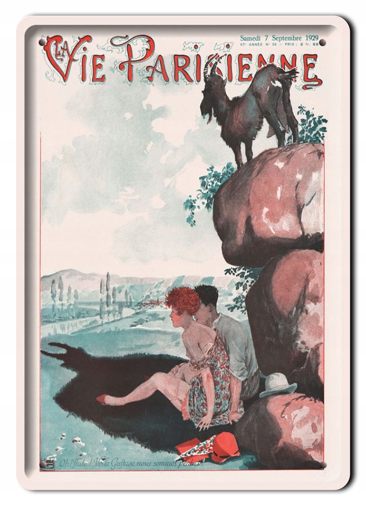 Życie Paryża Plakat Metalowy Szyld Obrazek Retro #12803