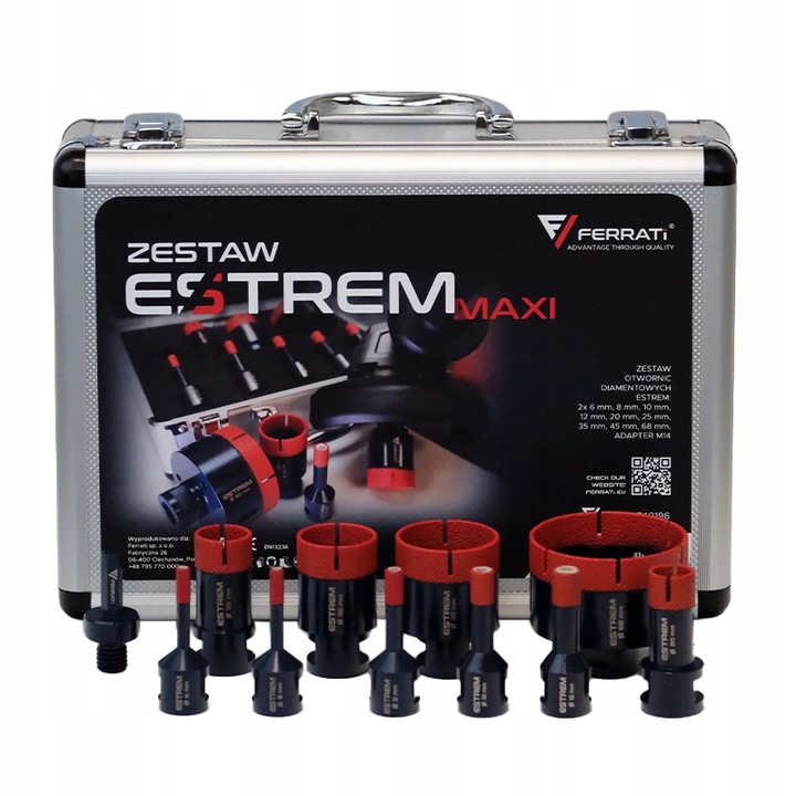 Ferrati Zestaw otwornic diamentowych 11 set/ M14 Estrem Maxi