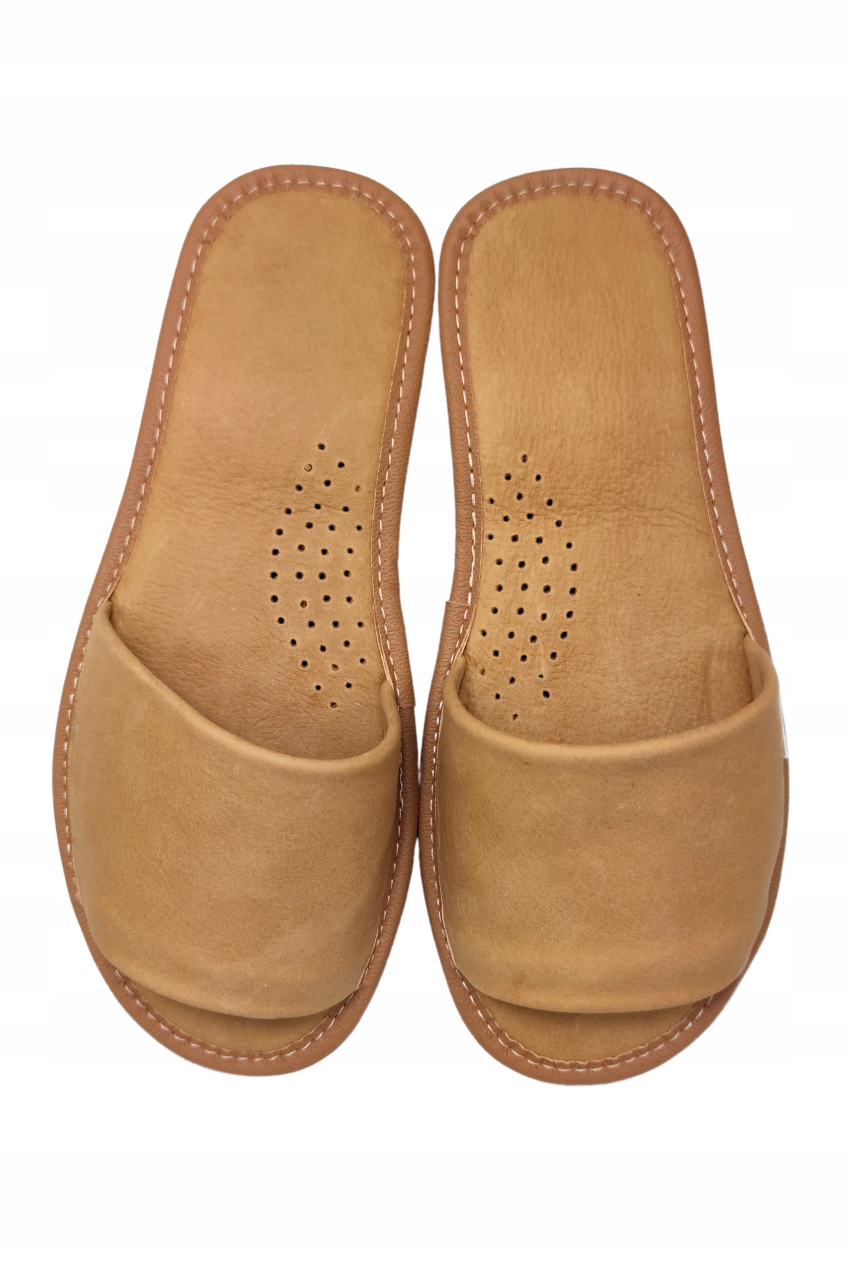 KLAPKI SKÓRZANE DAMSKIE Kolor brązowy