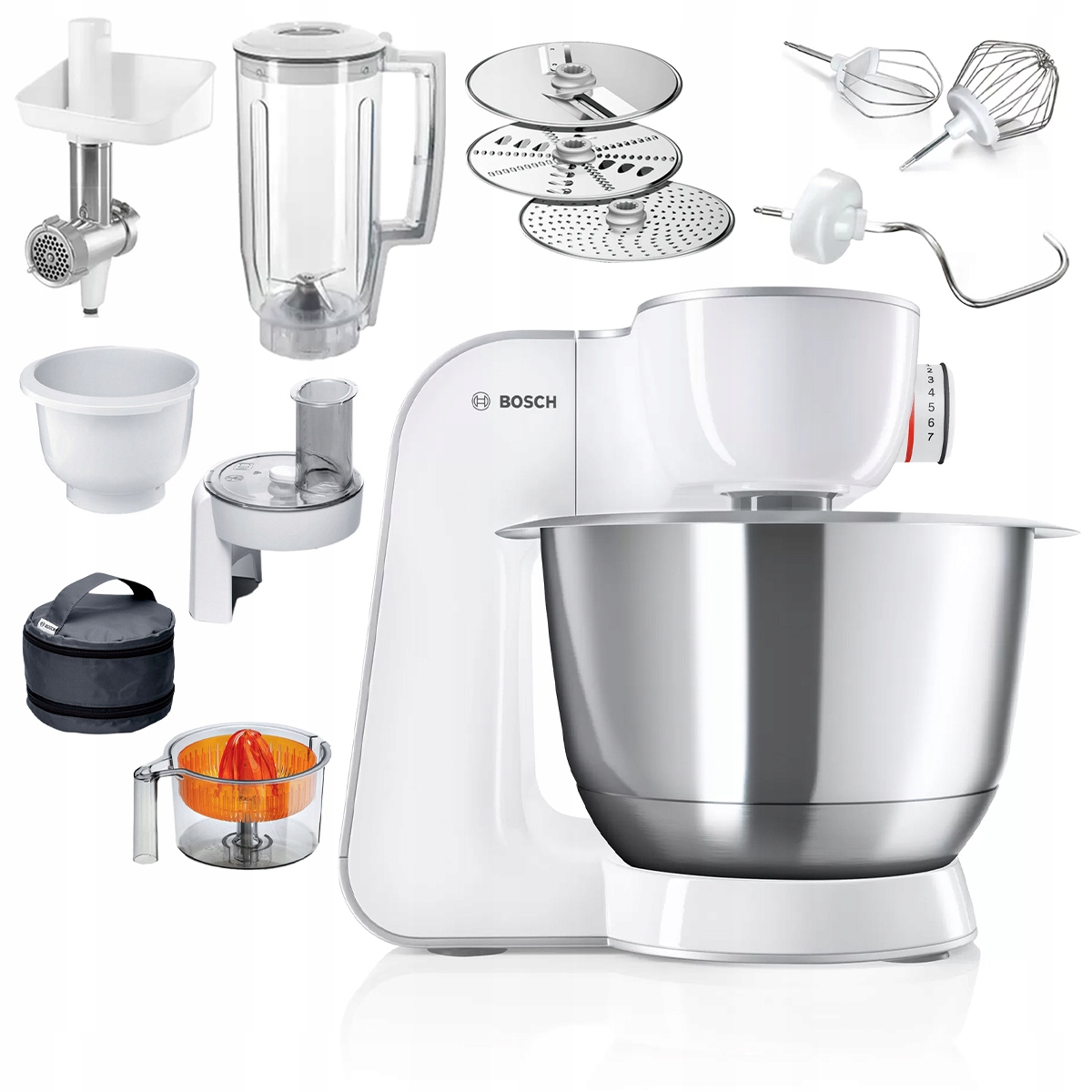 Robot planetarny Bosch MUM58258 1000W 7 prędkości Maszynka do mięsa 2 misy!