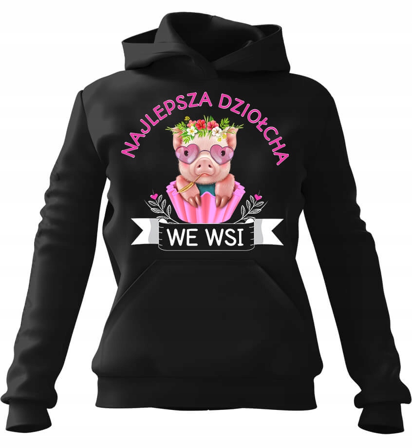 Dámská s kapucí Mikina holka ve vesnici, černá, XL