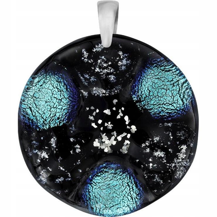 Dámský černý přívěsek Harf sklo murano kolečko