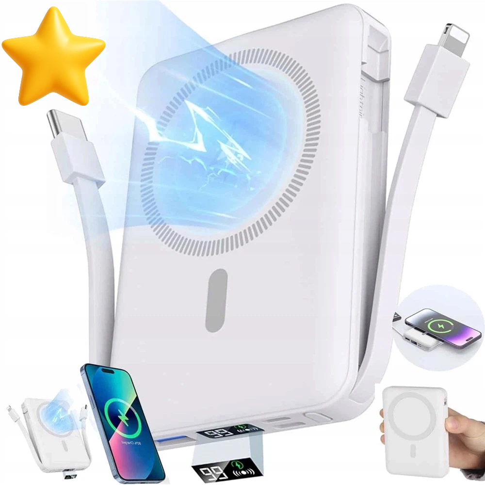 Mini Přenosná Powerbanka 10 000 Mah S Bezdrátovým Nabíjením Pd 20 W