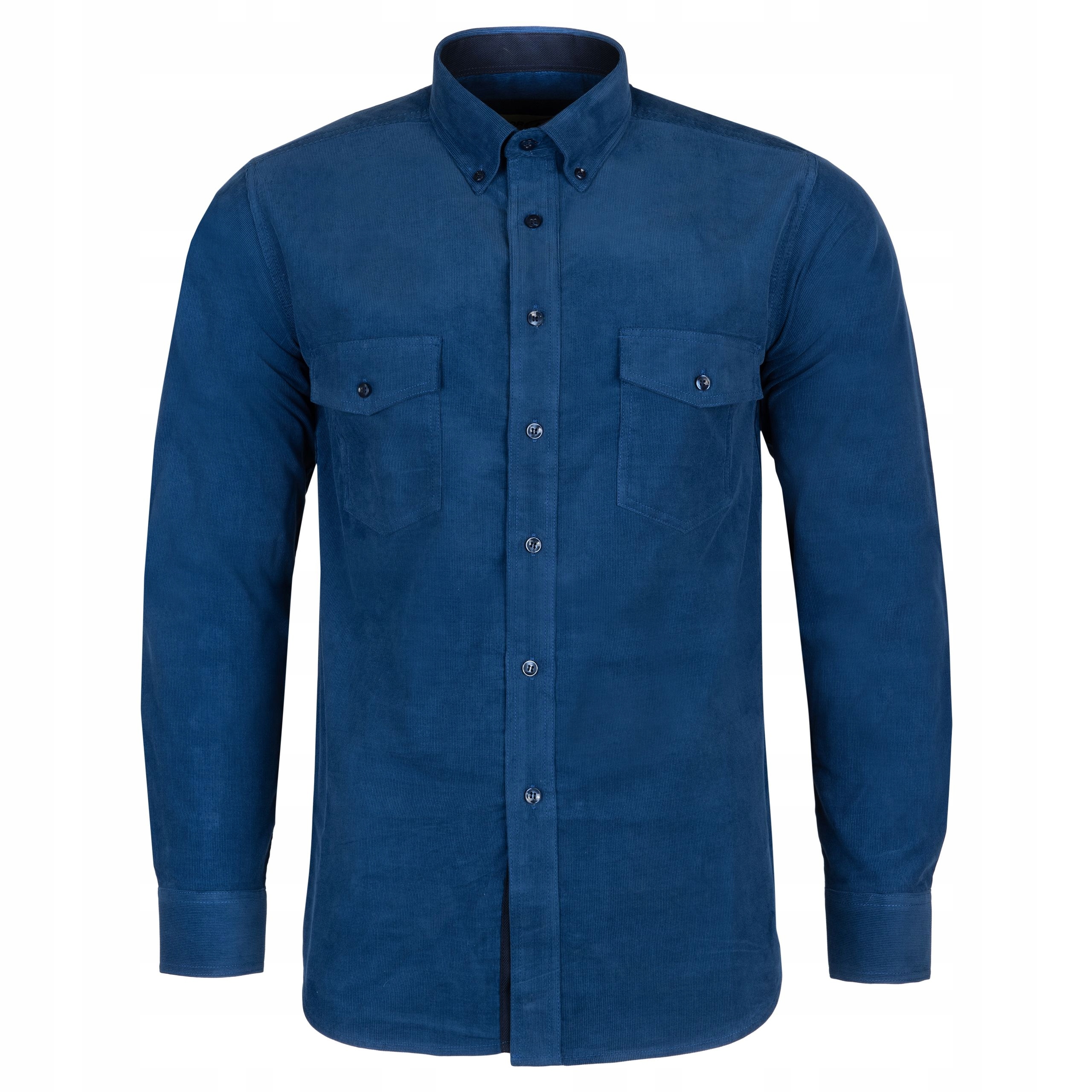 

Sztruksowa Niebieska Koszula Męska Roz.l 41/42 SF8