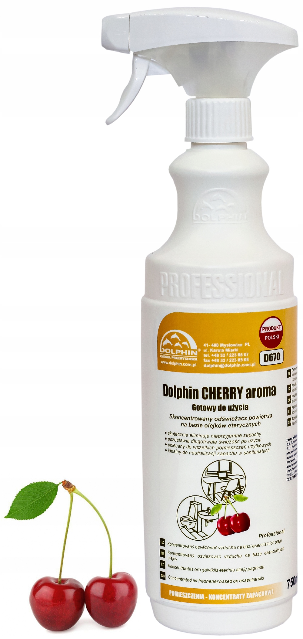 

Odświeżacz Powietrza Dolphin Cherry Wiśniowy 750ml
