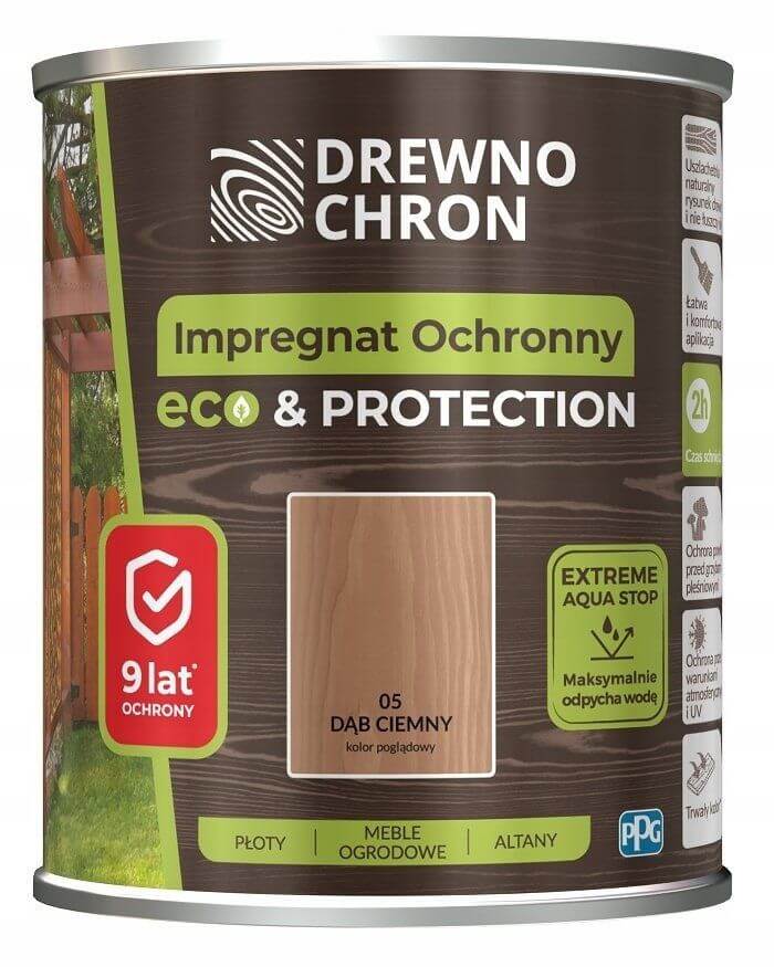 Drewnochron Impregnat Ochronny Eco&Protection dąb ciemny 4,5 l