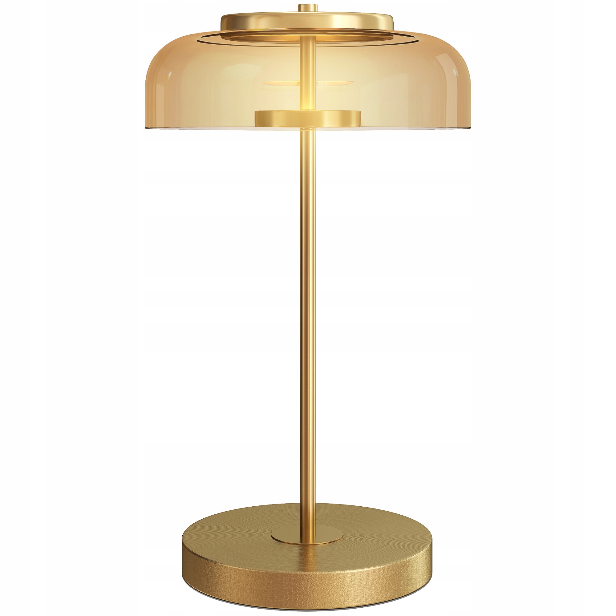 Stolová lampa s teplým Led svetlom, kovová základňa, sklenené tienidlo