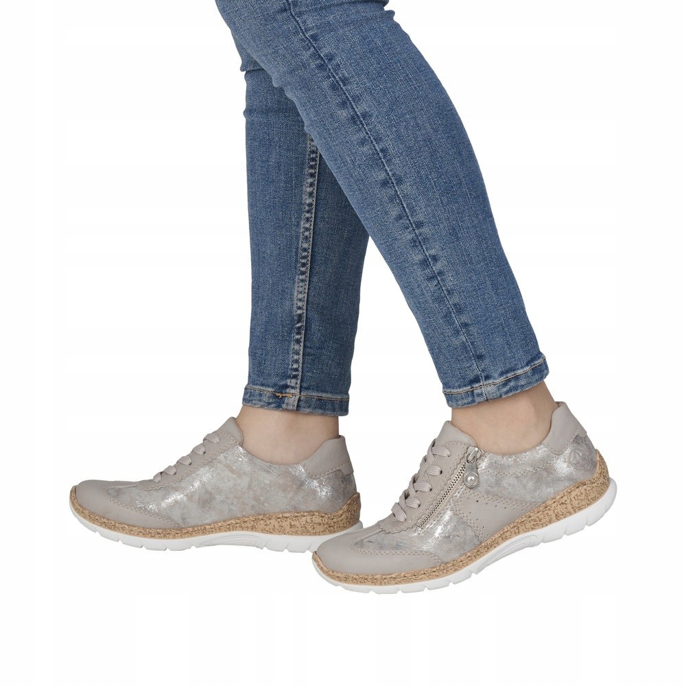 Rieker N4221-90 dámské béžové metalické kotníkové boty Antistress 38