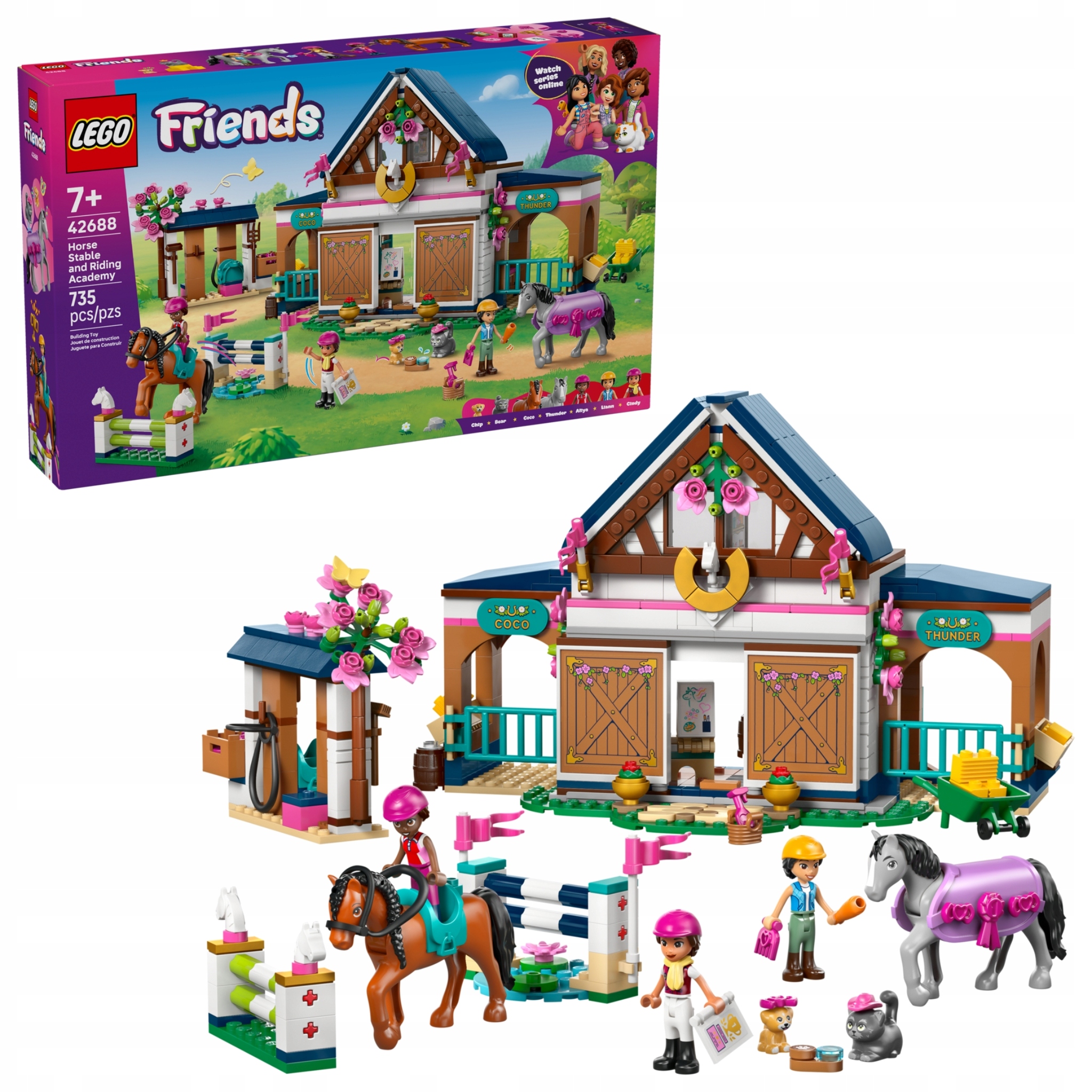 Lego Friends 42688 Stáj a jezdecká školka Koně 735 dílků 7+