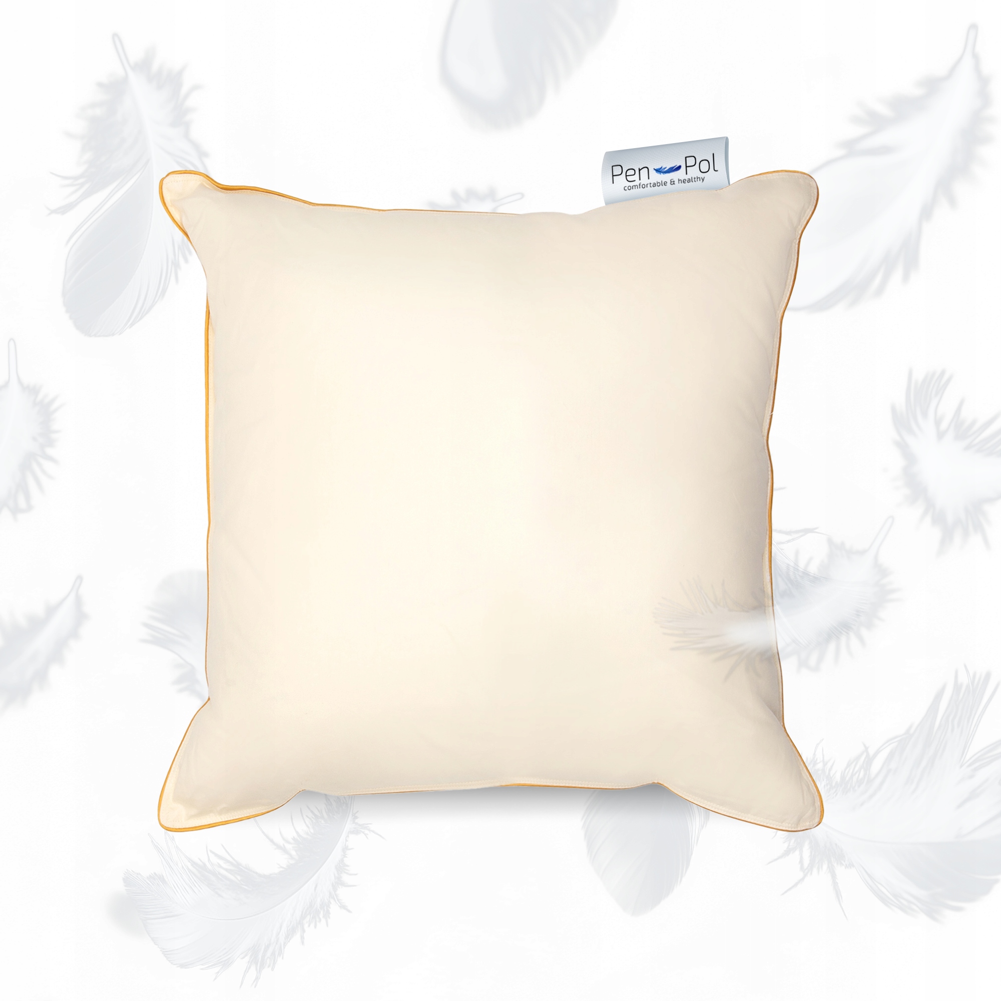 Polštář na spaní péřový Standard, 80x80 cm, Ecru Puch 50% do ložnice