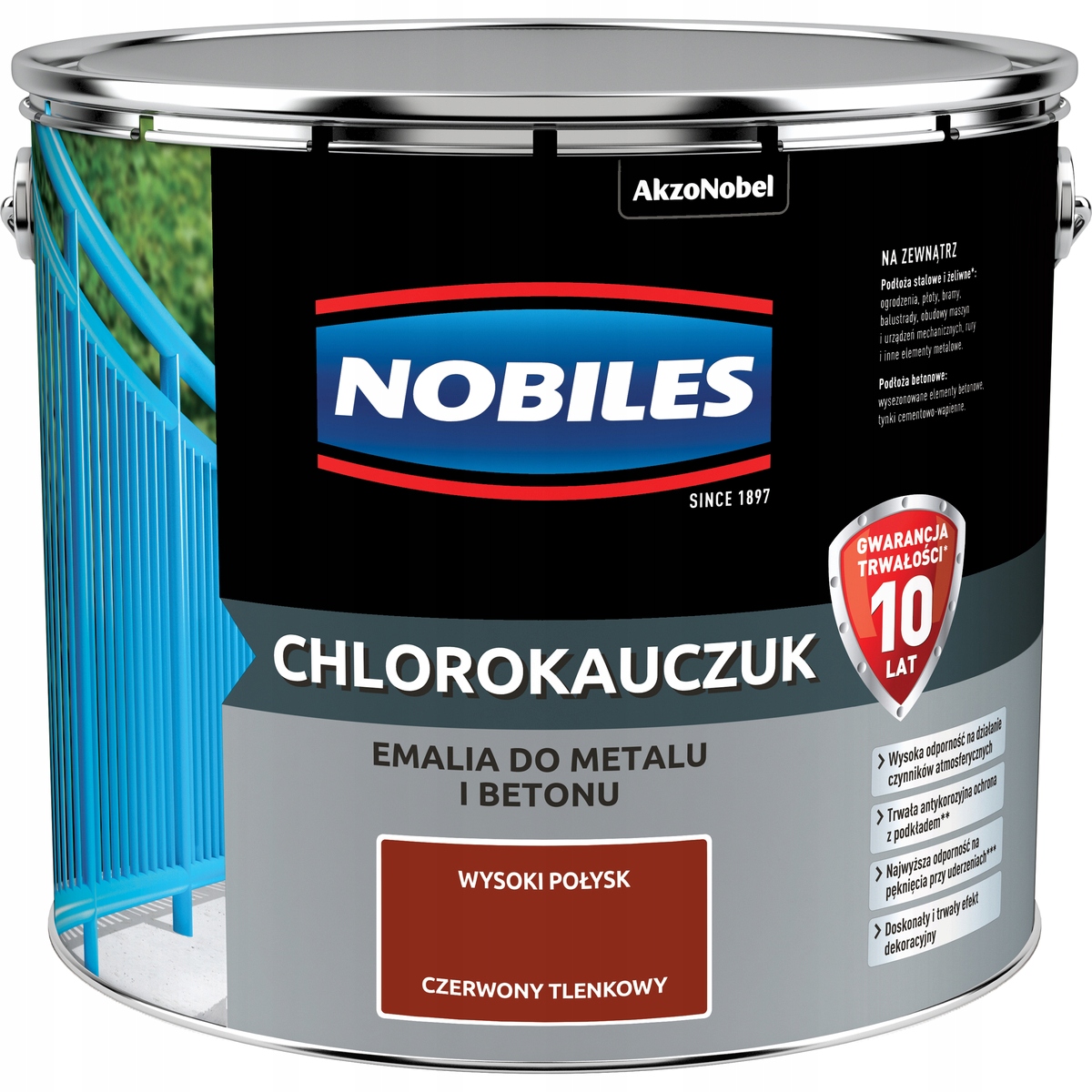 Nobiles Barva na betonu z kovu Chlorkaučuková Chlorokaučuk 10L Červená