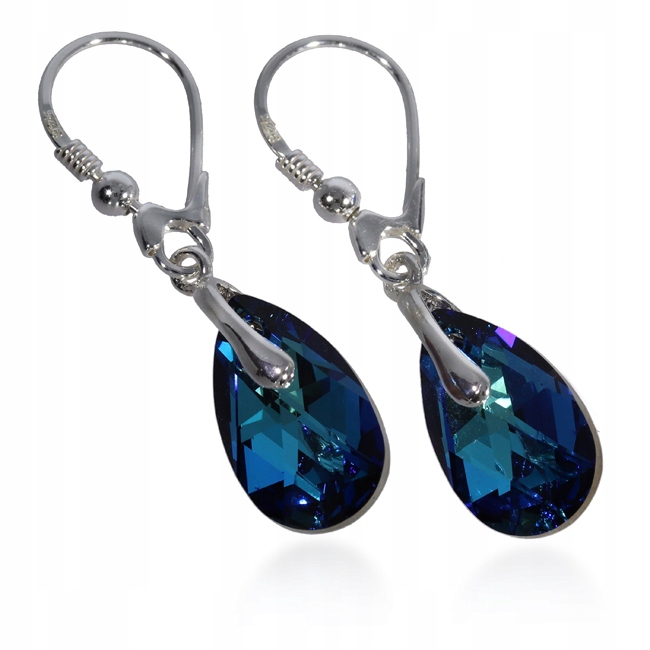 

Swarovski kolczyki srebrne kryształy Bermuda Blue
