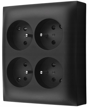 

Simon Aquaclick Gniazdo poczwórne natynkowe czarne