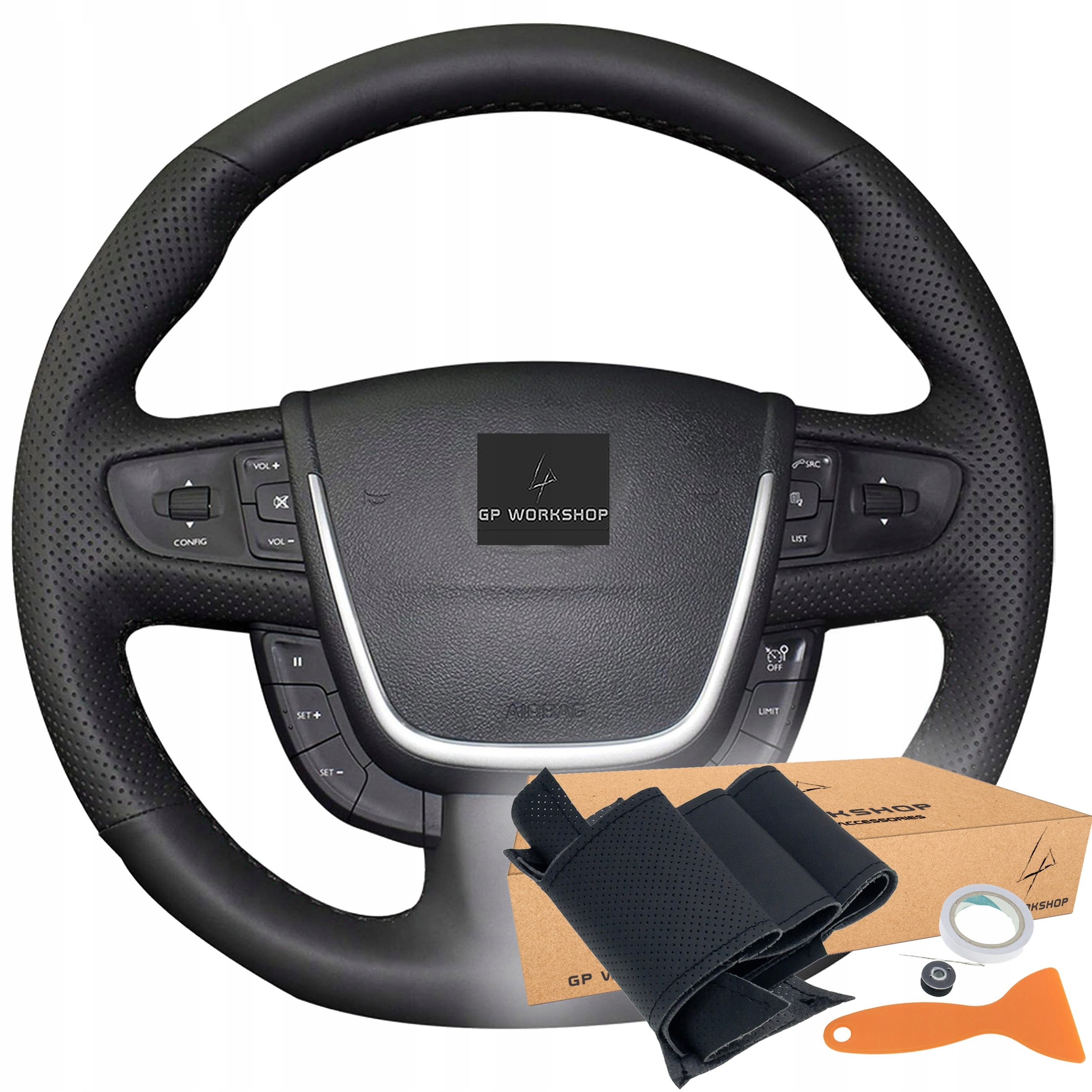 Potah Na Volant Kůže Na Lemování Pro Peugeot 508 2011-2018