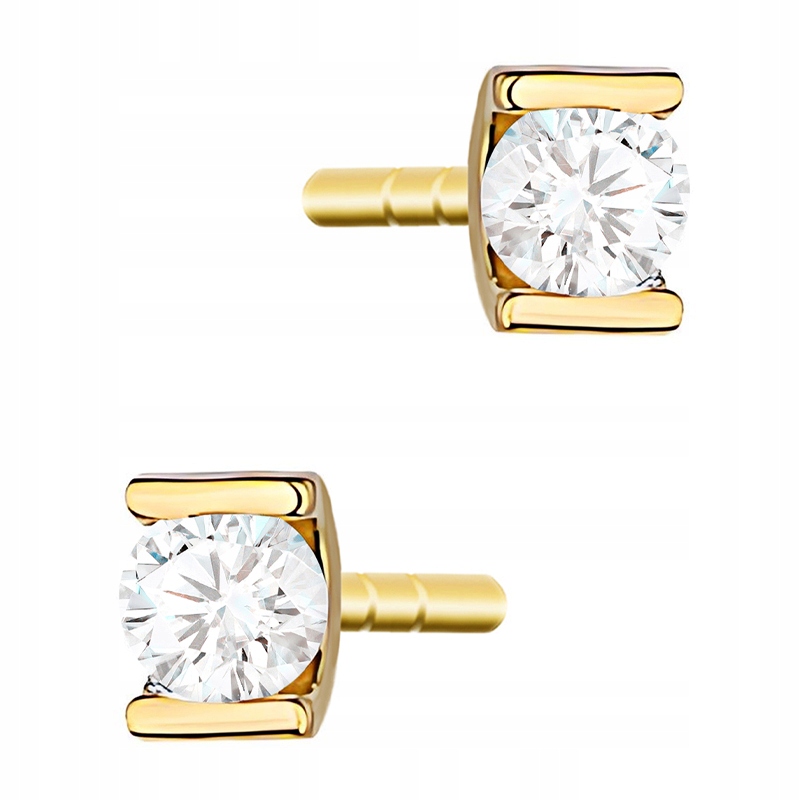 Zlaté Náušnice 585 Klasika s Brilianty 0,08 ct