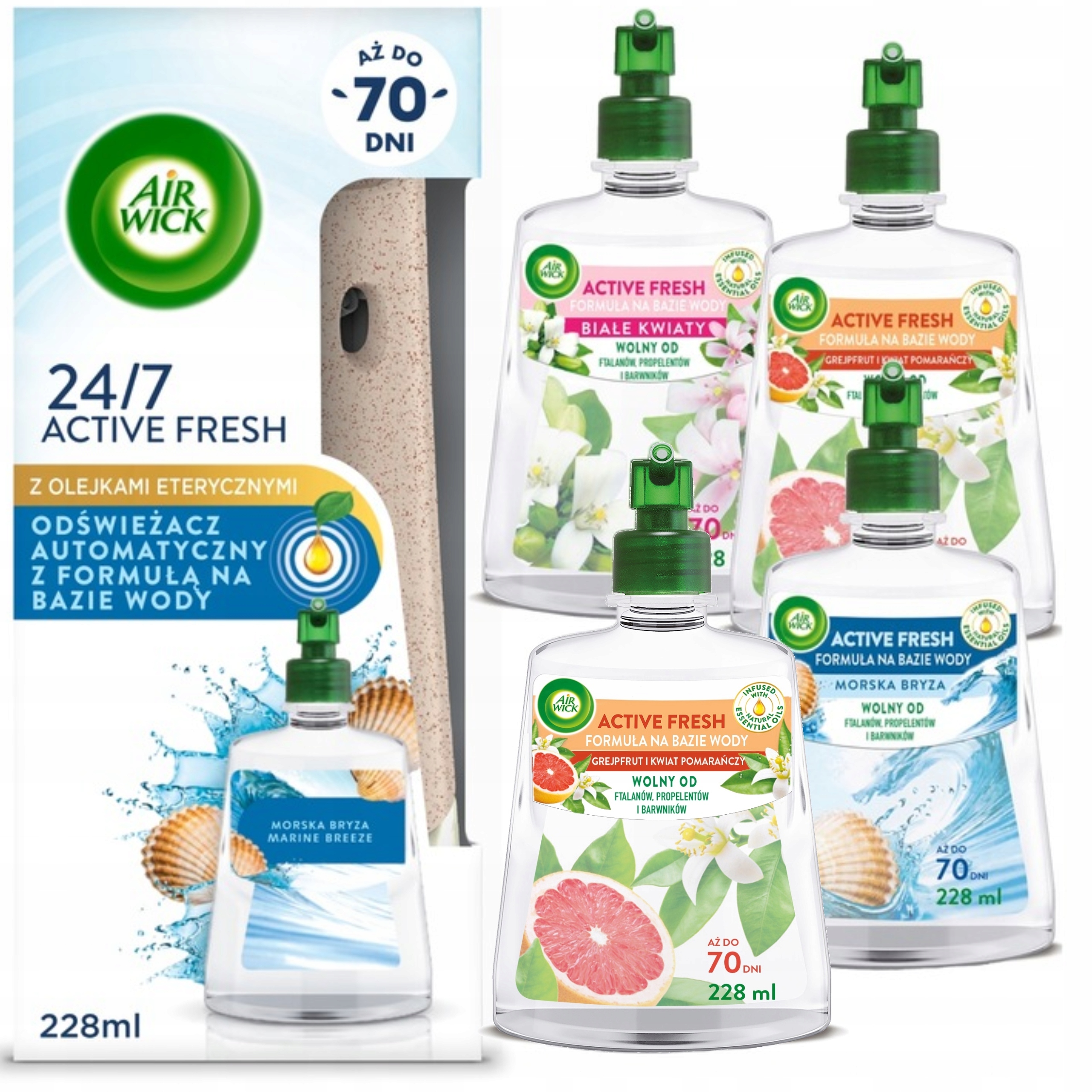 Air Wick Automatický Osvěžovač Vzduchu 5X Náplň 228 ML MIX Sada