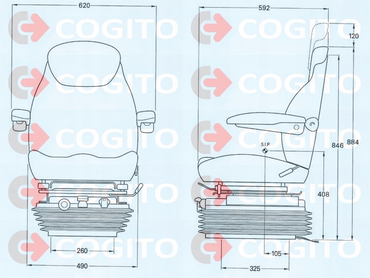 FOTEL KOPARKO LADOWARKI JCB 2CX 3CX 4CX KOMPRESOR Machine brand JCB