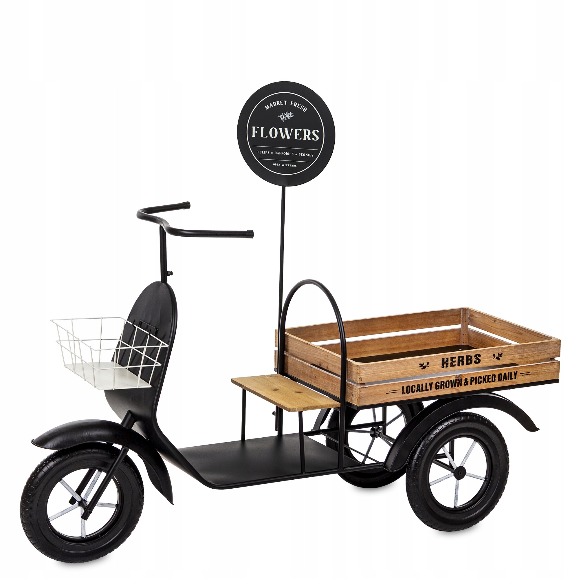 Držiak Na Kvetináč skúter kovový motor na kvety záhrada provence loft