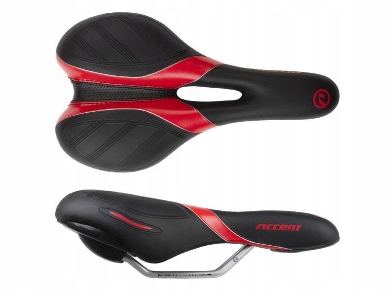 Siodełko siodło rowerowe Accent Derry męskie czarno-czerwone pianka