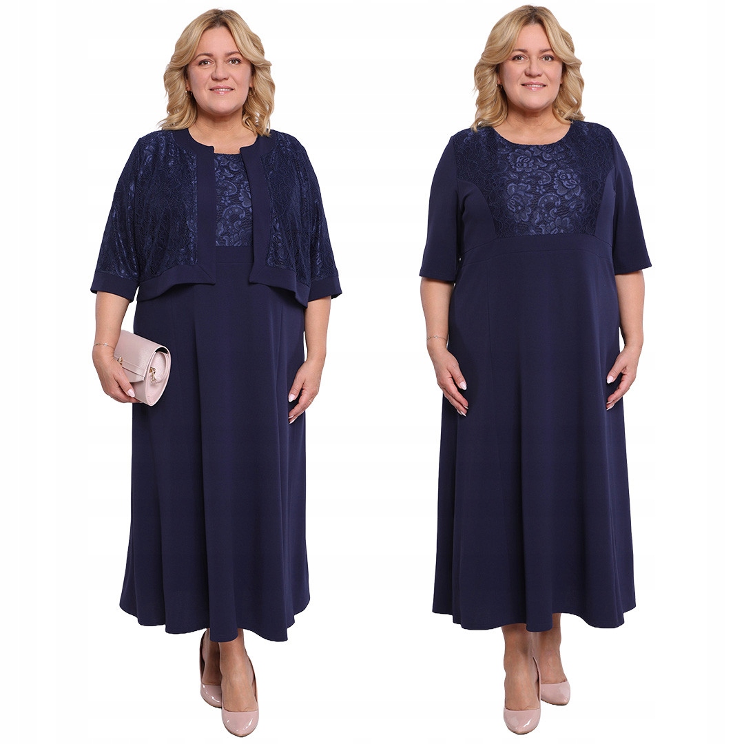 Tmavě modrý komplet s krajkou 54