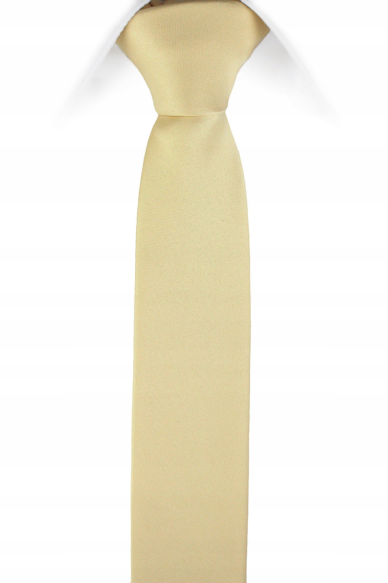 

Wąski Krawat Śledź Śledzik. Kolor Ecru Kremowy