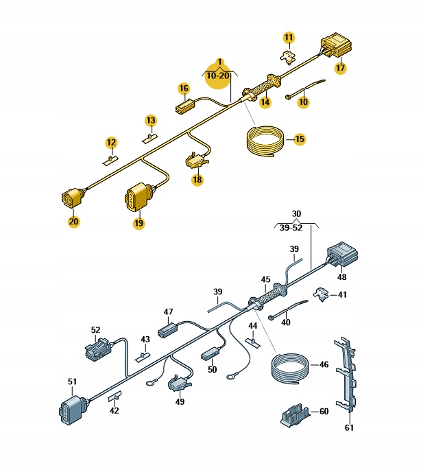 3C9971147E - Жгут проводов задней двери VOLKSWAGEN B6 оригинал