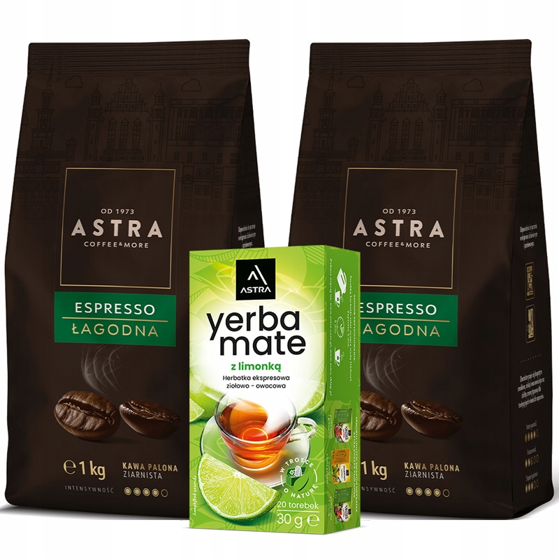 Astra Łagodna Espresso Zestaw 2 x 1kg kawa ziarnista