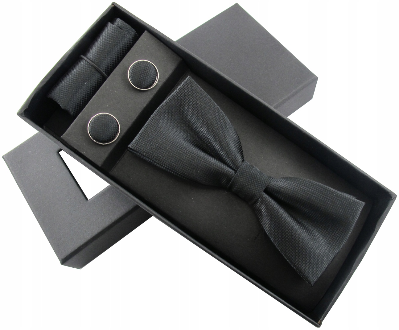 

Zestaw Mucha Spinki Poszetka Czarna muszka