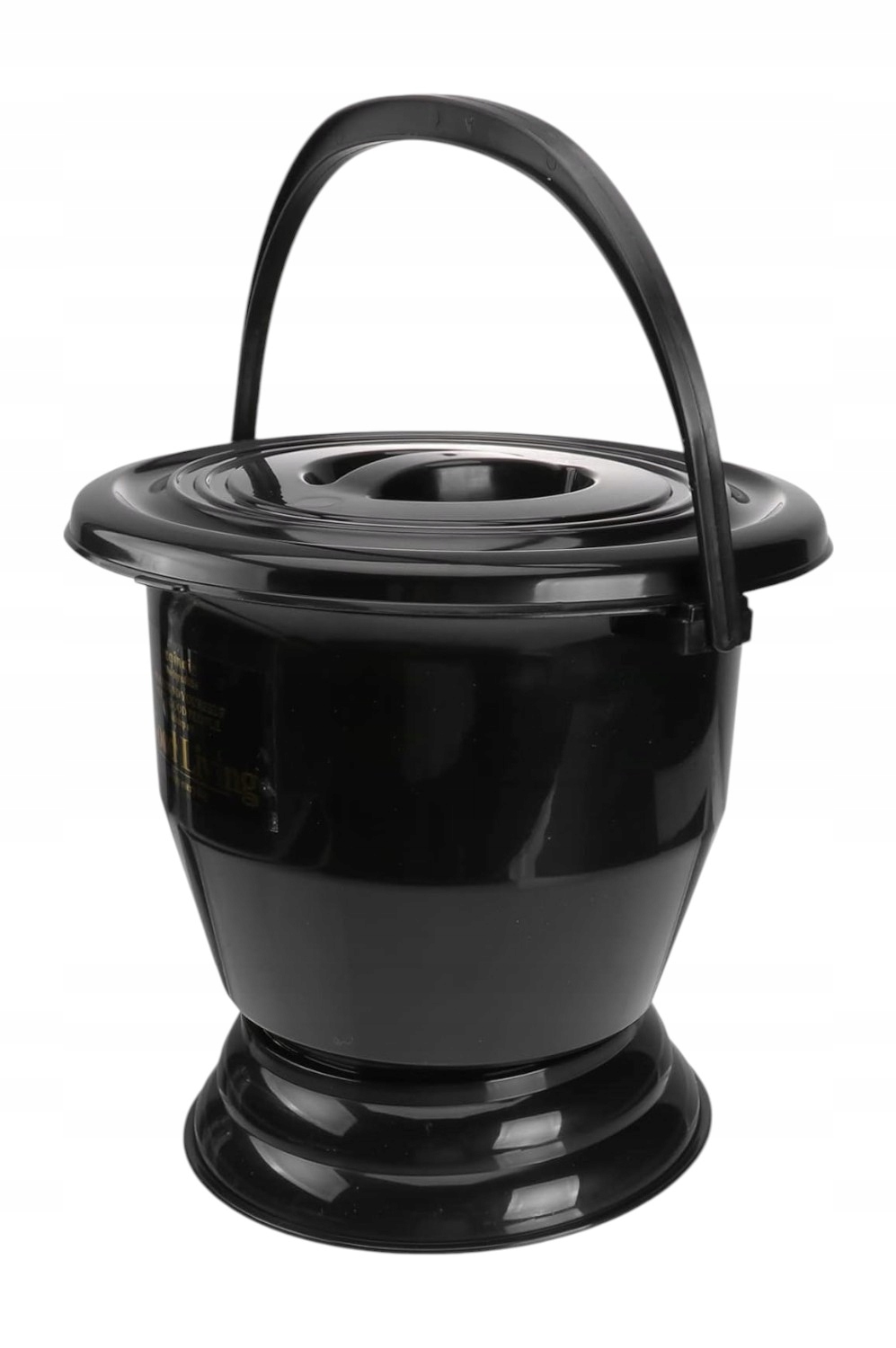Topbathy nocnik przenośna toaleta unisex z pokrywką i uchwytem 27 cm czarny