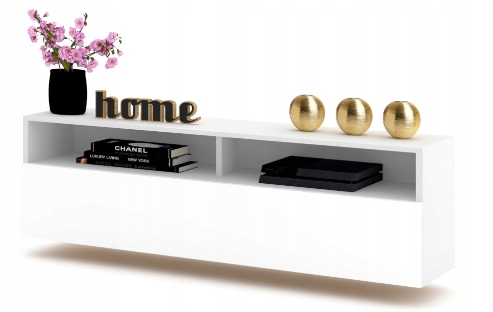 Závěsná Rtv skříňka Komoda Play Open Bílá Matná