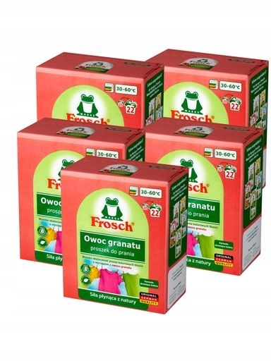 Levně Frosch Ekologický prášek na praní ovoce granátového jablka Bio 5 x 1,45 kg