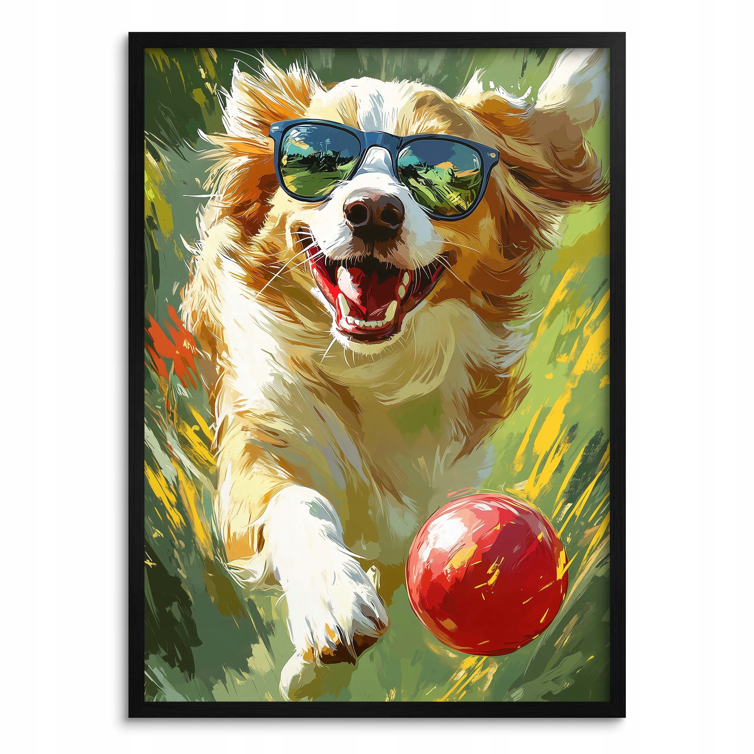 Kolorowy Plakat Obrazek na ścianę dla dzieci Ozdoba ścienna do pokoju Pies