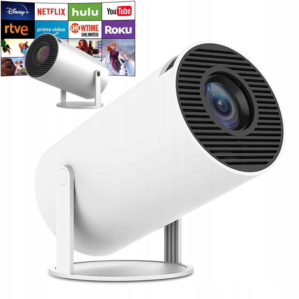 Přenosný Otočný Projektor Reproduktor Android Tv Wifi Full Hd