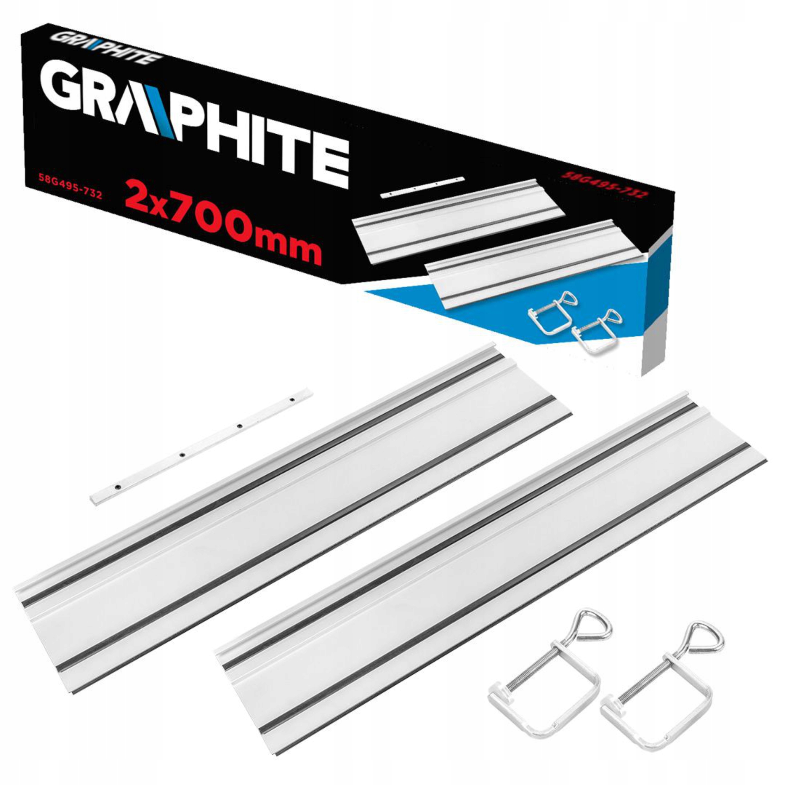 GRAPHITE SZYNA PROWADZĄCA ZAGŁĘBIARKI PIŁY 1400 MM 2 SZYNY 700MM 58G495-732