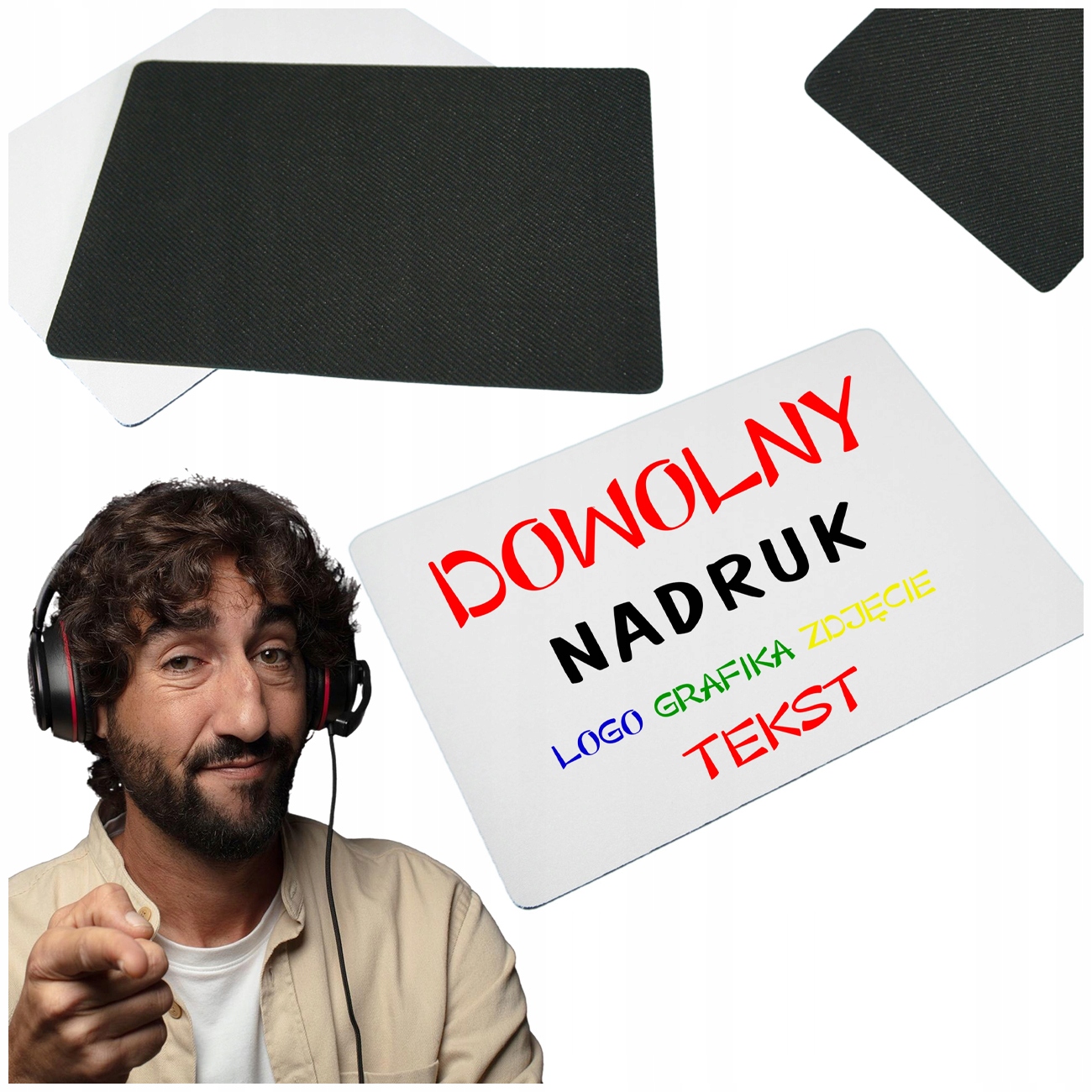 Podkładka Pod Myszkę Z Własnym Nadrukiem Twój Nadruk Tekst Zdjęcie Logo