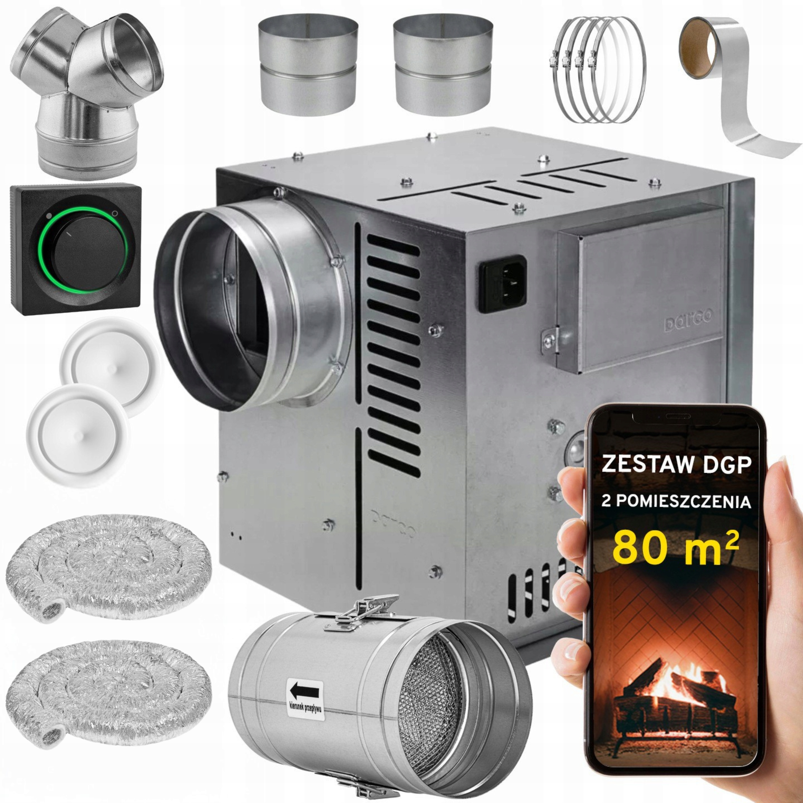 Komínová Turbína Ventilátor Komínový Set Dgp 2 miestnosti 80 m2