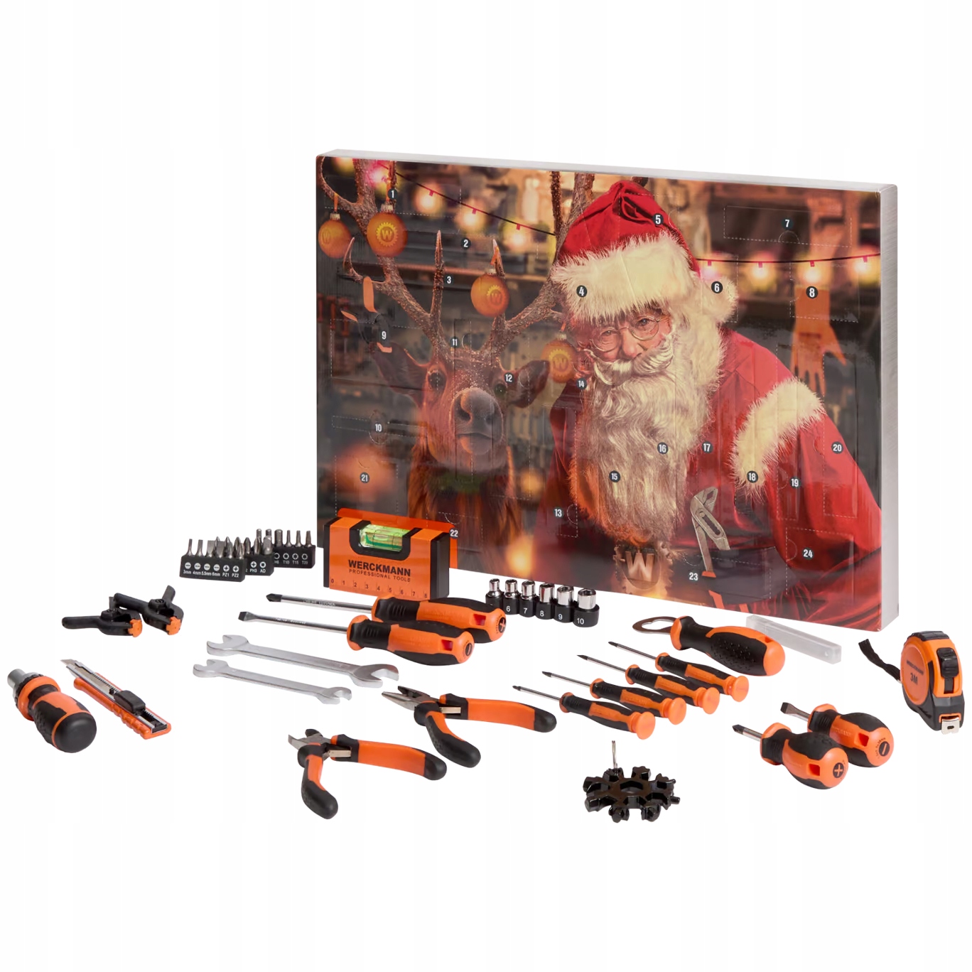 Velký Adventní Kalendář Pro Muže Nástroje Klíče Kombinačky 24 Kusů
