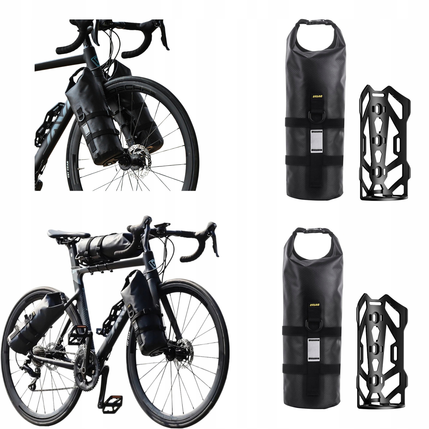Sakwa Torba Rowerowa z Uchwytem na Ramę Widelec Mtb Wodoodporna Zestaw