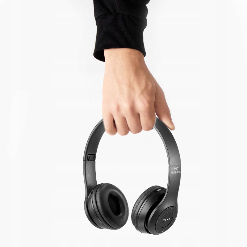 SŁUCHAWKI BEZPRZEWODOWE P47 BLUETOOTH MIKROFON MP3 Mikrofon tak