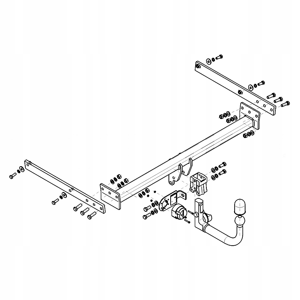 Hak holowniczy Wypinany Ford Kuga MK1 1 I SUV 08-12 MODUŁ 13 PIN GRATIS Producent Steinhof