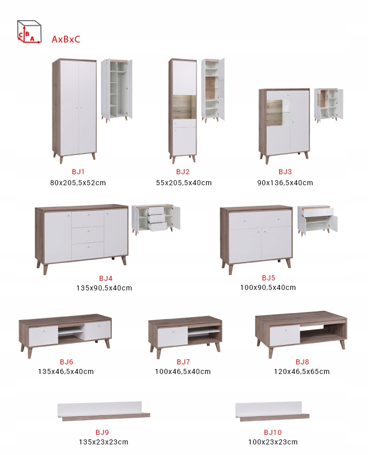 Skandynawska KOMODA OVIEDO z szufladą na nóżkach Szerokość mebla 100 cm