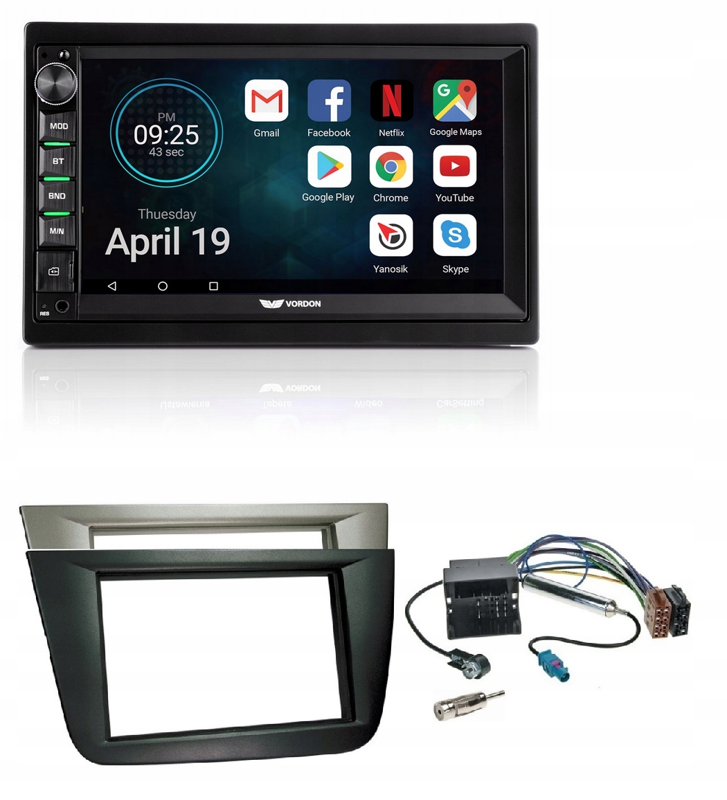 Bluetooth rádio Vordon AC-8290 CarPlay Seat Altea Toledo cúvacia kamera