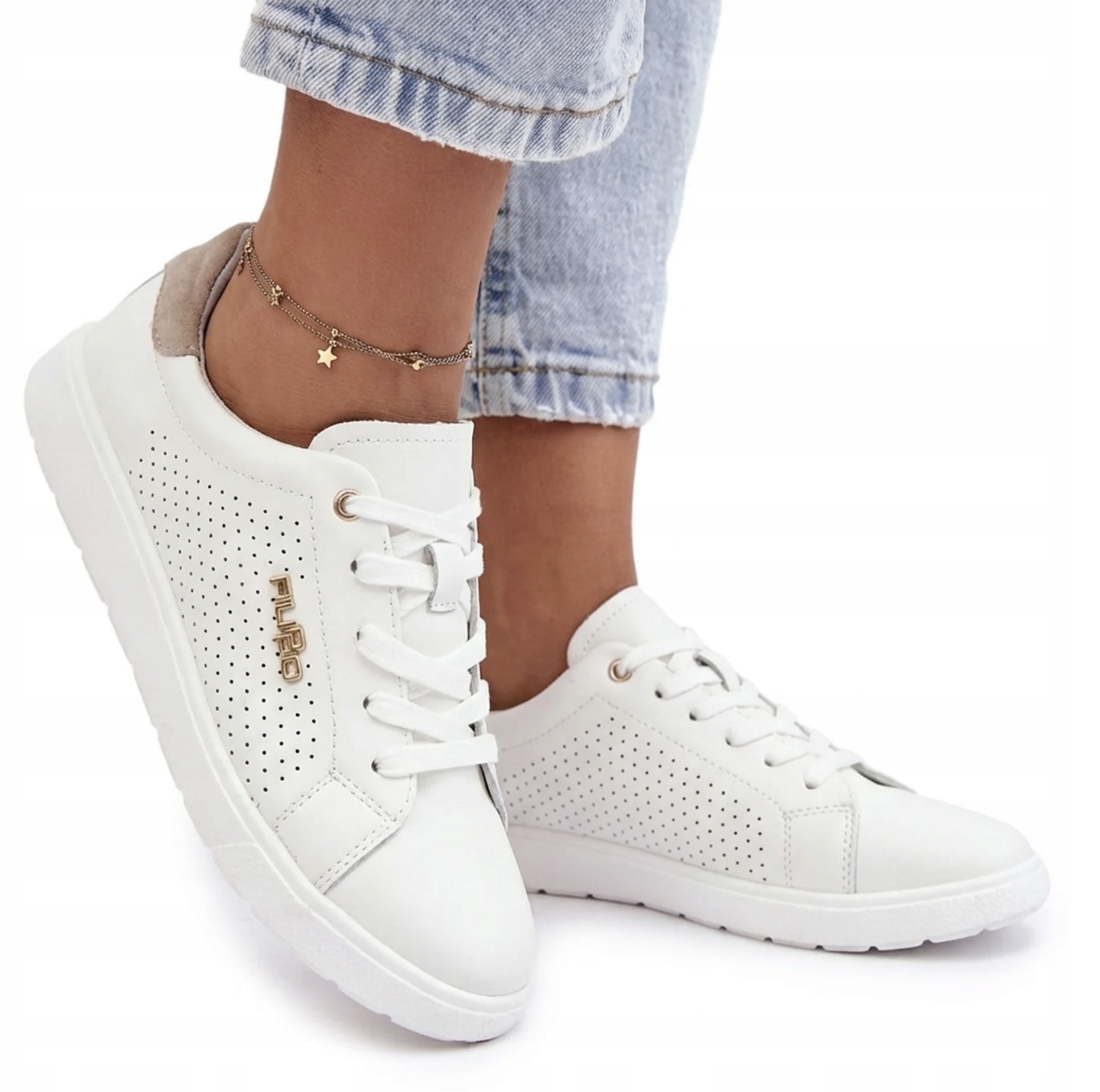 Skórzane Sneakersy Półbuty Damskie Buty Filippo DP6738 Lekkie Białe 39